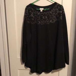 Ava & Viv black long sleeve tee